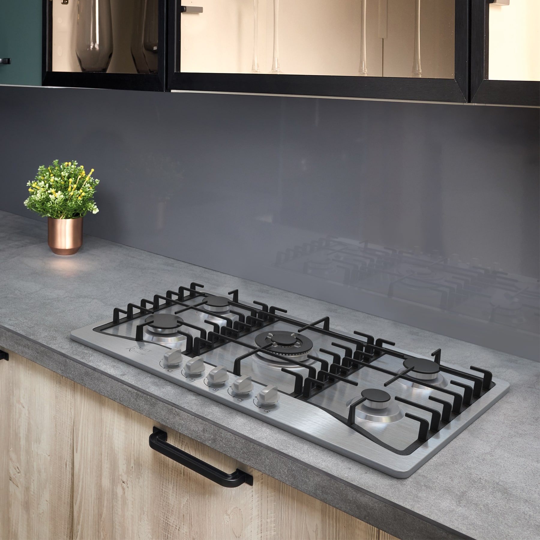 Parrilla gas empotrable 90cm, 5 quem, acero inox, RIVIERA - Imagen 6