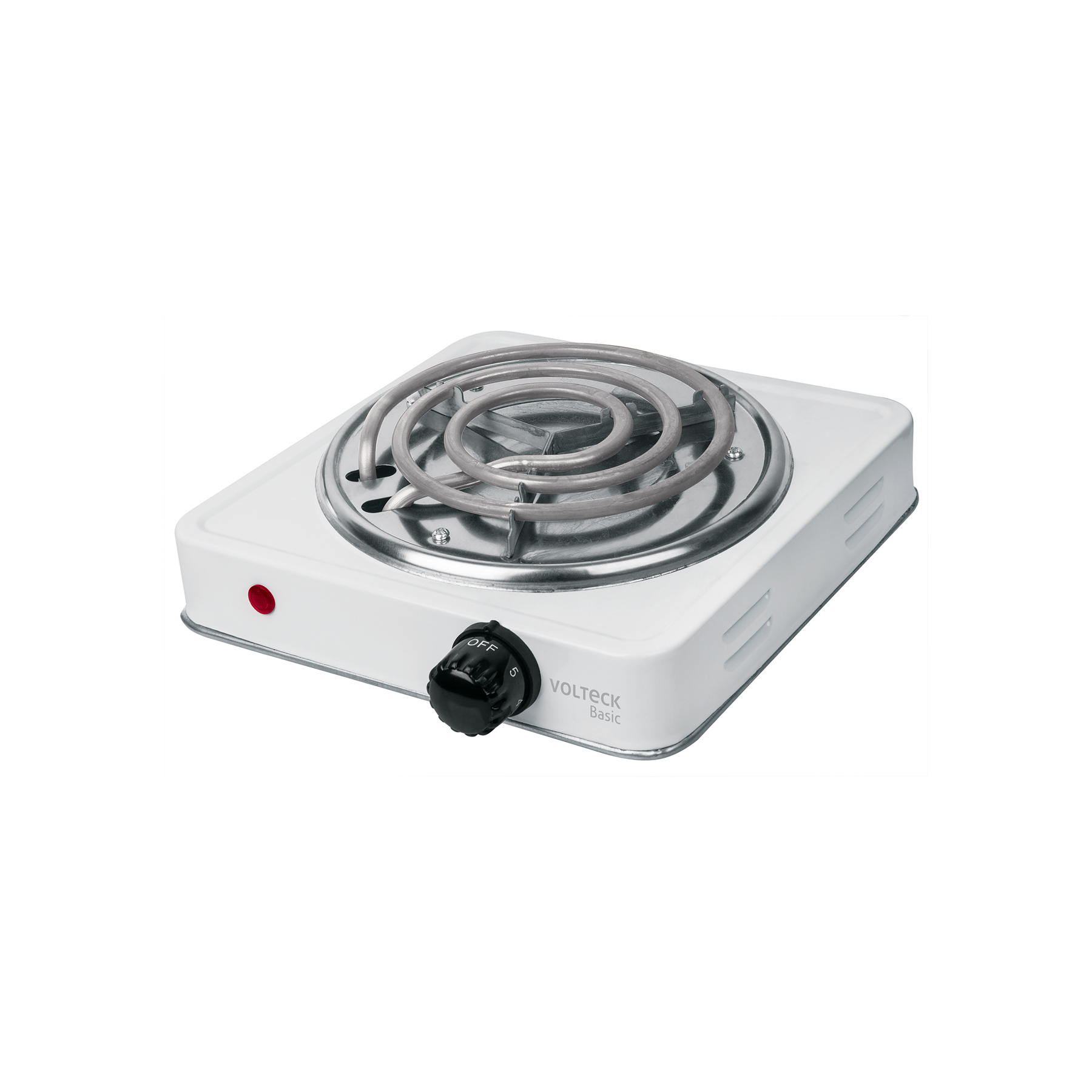 Parrilla eléctrica 1 quemador en espiral, blanca, BASIC - Imagen 2