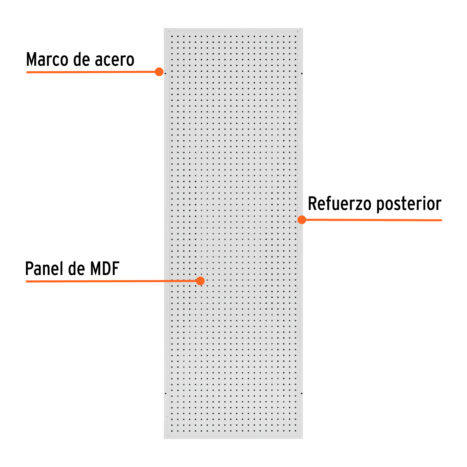 Panel perfocel 60 x 180 cm, TRUPER - Imagen 3