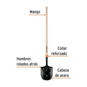 Pala irrigación T-2000 3 perforaciones, arrocera, mango 45' - Imagen 3
