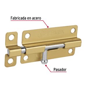 Pasador de barril de acero latón 4', HERMEX - Imagen 3
