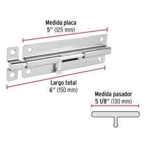 Pasador de barril de acero cromo 6', HERMEX - Imagen 4