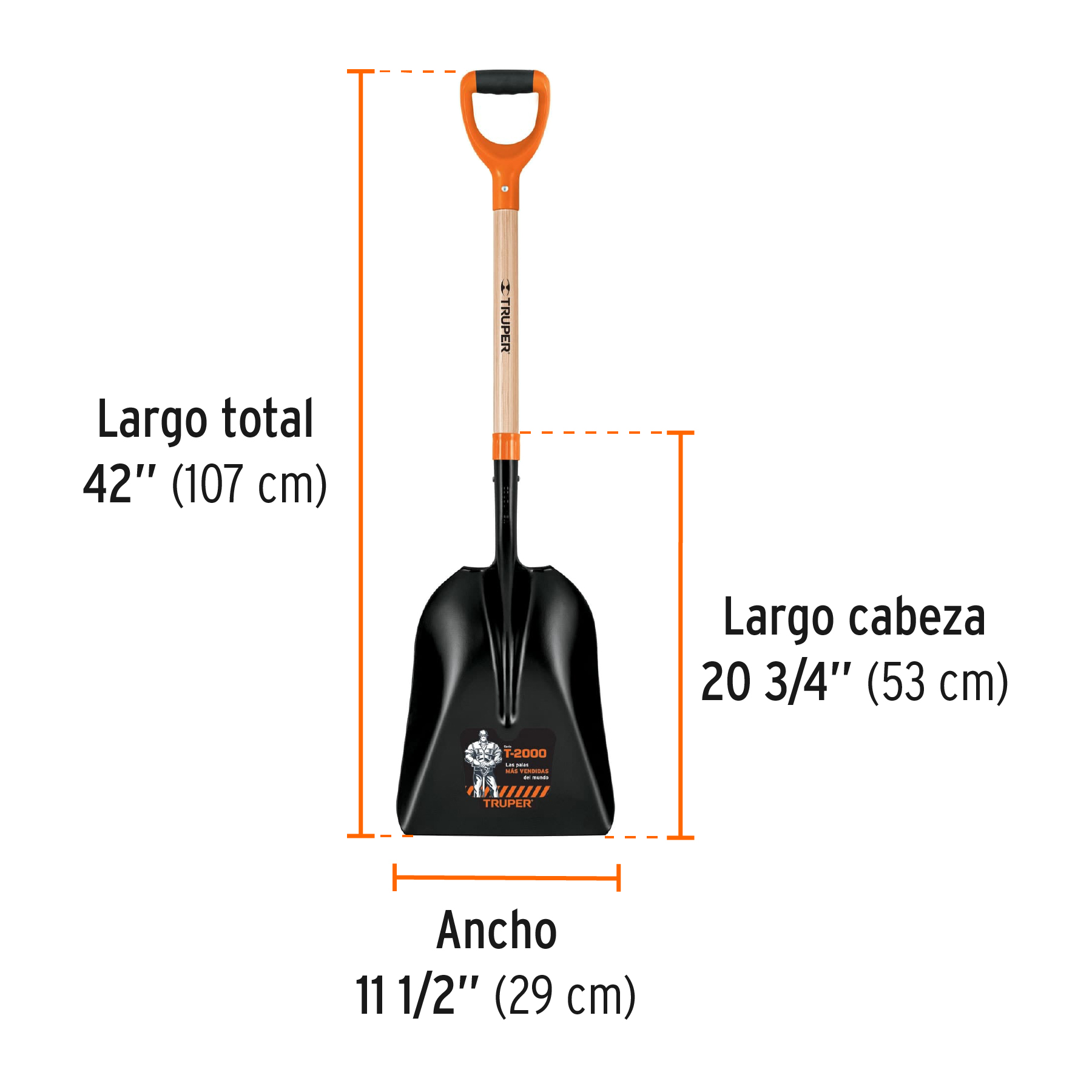 Pala carbonera chica T-2000, puño 'Y', TRUPER - Imagen 4