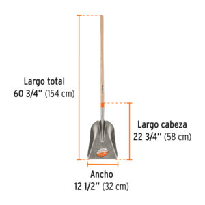 Pala carbonera Classic, mango largo 49', TRUPER - Imagen 4