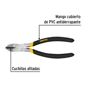 Pinza de corte diagonal 8' mango de PVC, PRETUL - Imagen 3