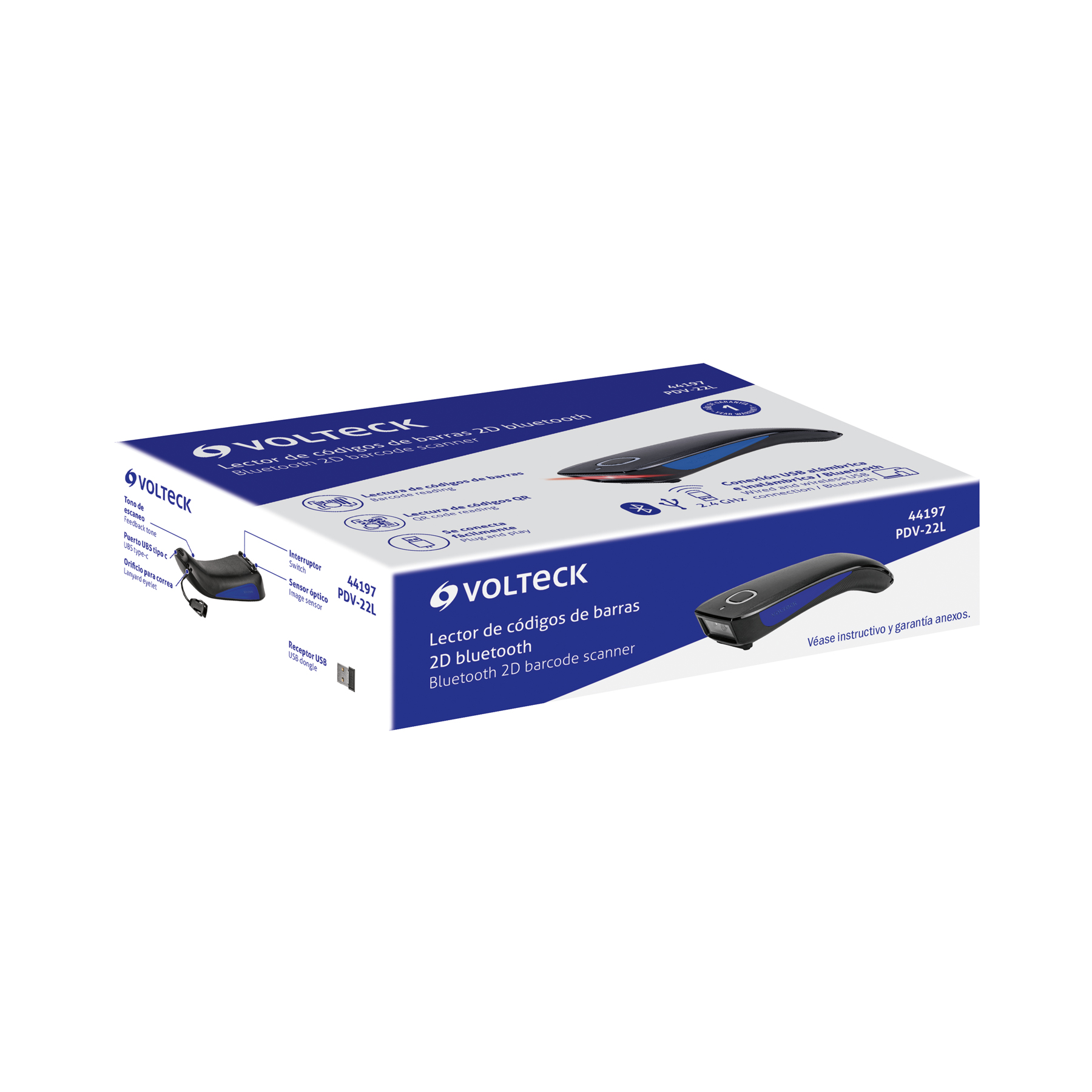 Lector de códigos de barras 2D, Bluetooth, VOLTECK - Imagen 5