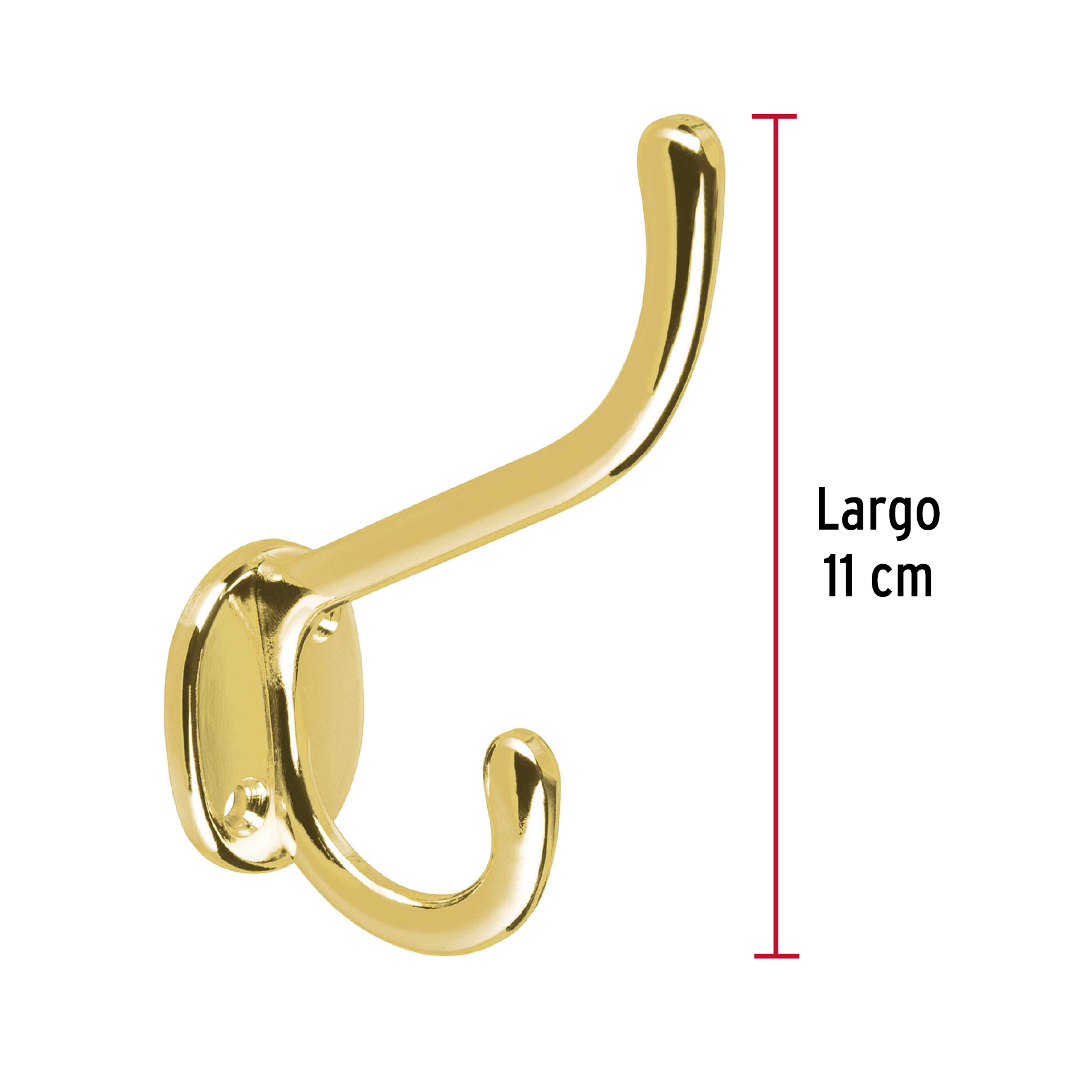 Gancho doble largo y corto tipo perchero, 11 cm, brillante - Imagen 4