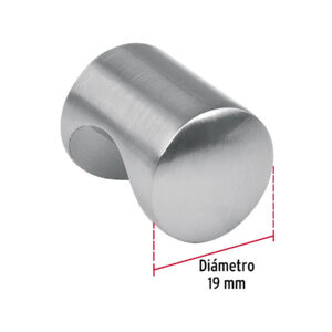 Perilla metálica estilo 'Cilindro', níquel satinado, HERMEX - Imagen 4