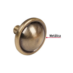 Perilla metálica estilo 'Barroco', latón antiguo, HERMEX - Imagen 3