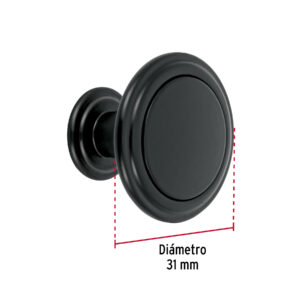 Perilla estilo 'Moderno' acabado negro, HERMEX - Imagen 4