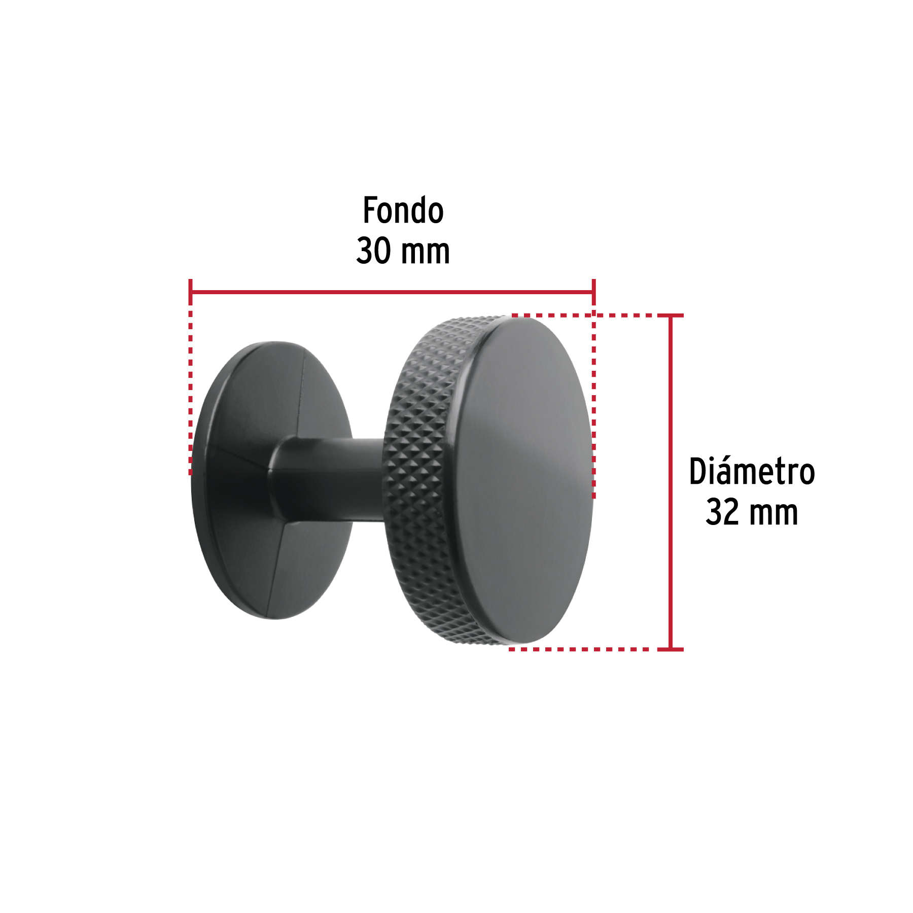 Perilla metálica estilo 'Oviedo', negro, HERMEX - Imagen 3