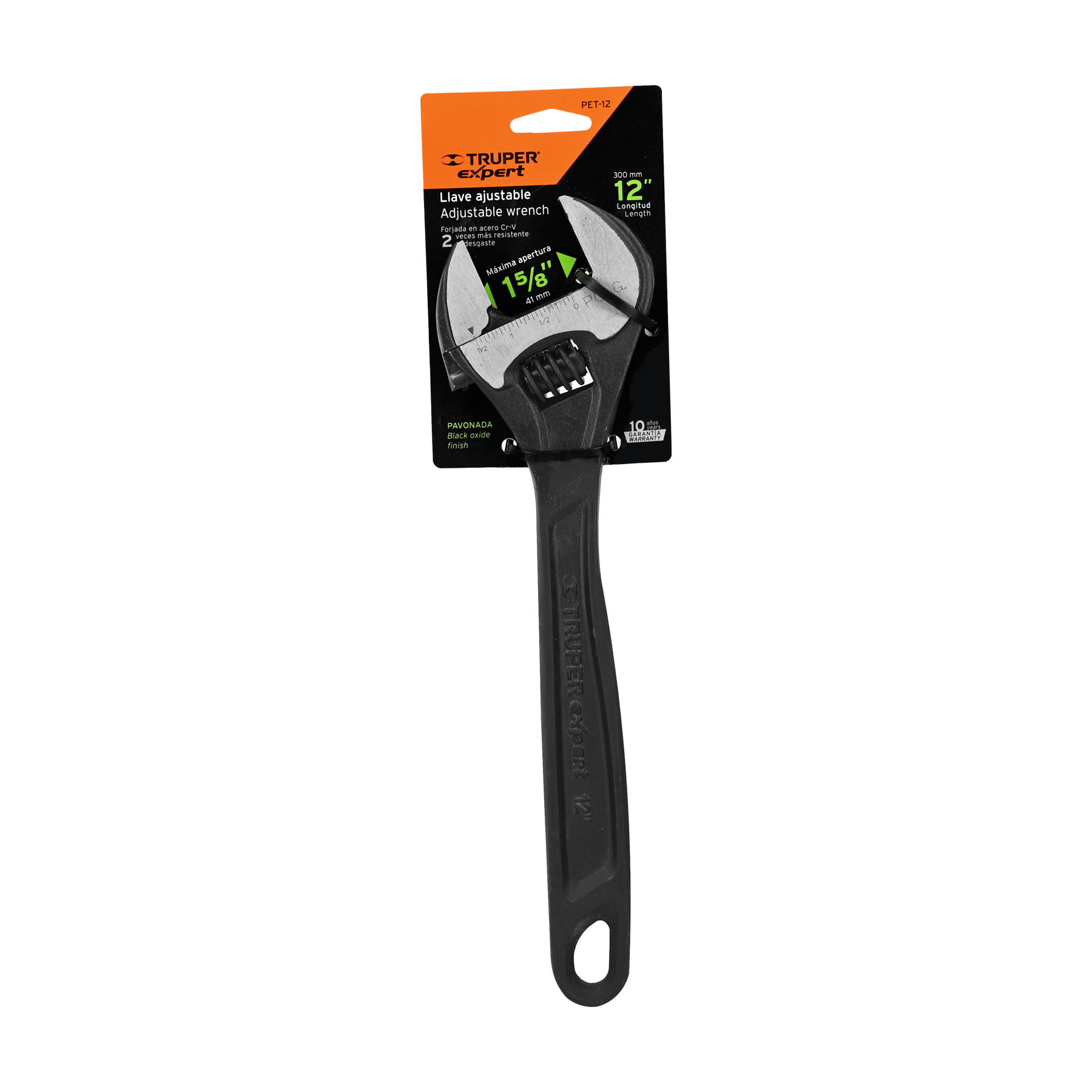 Llave ajustable (perico) 12' profesional pavonada, EXPERT - Imagen 5