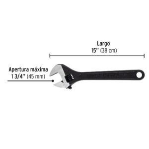 Llave ajustable (perico) 15' pavonada, PRETUL - Imagen 4
