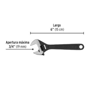 Llave ajustable (perico) 6' pavonada, PRETUL - Imagen 4