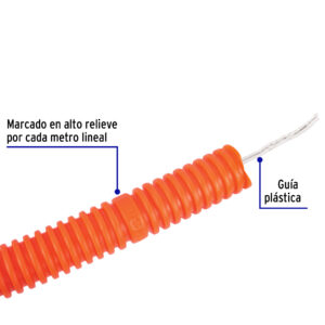 Metro de poliducto 1/2' corrugado flex. c/guía, rollo 100 m - Imagen 4