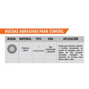 Rueda abrasiva p/esmeril 6'x19mm, carburo silicio, grano 60 - Imagen 4