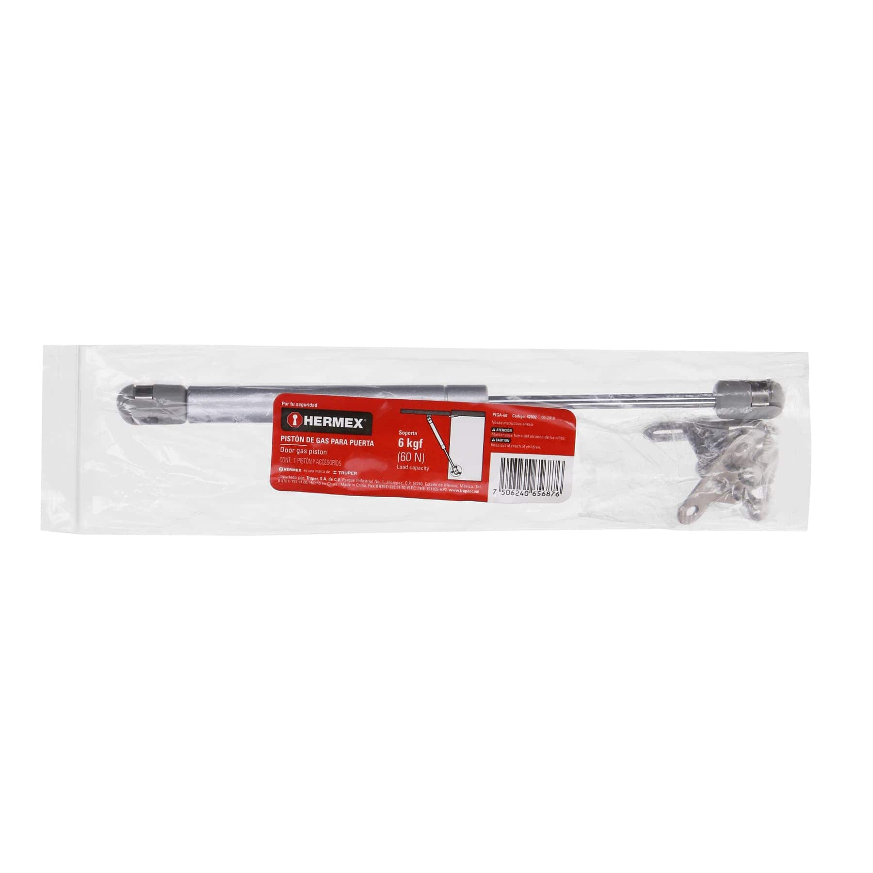 Pistón a gas con capacidad de 60 N / 6 kg, HERMEX - Imagen 6