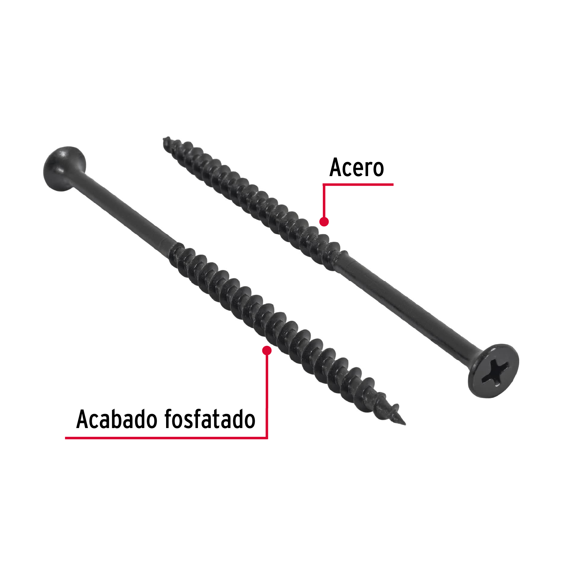 100 pijas #10 x 4'cabeza plana phillips multiusos - Imagen 3