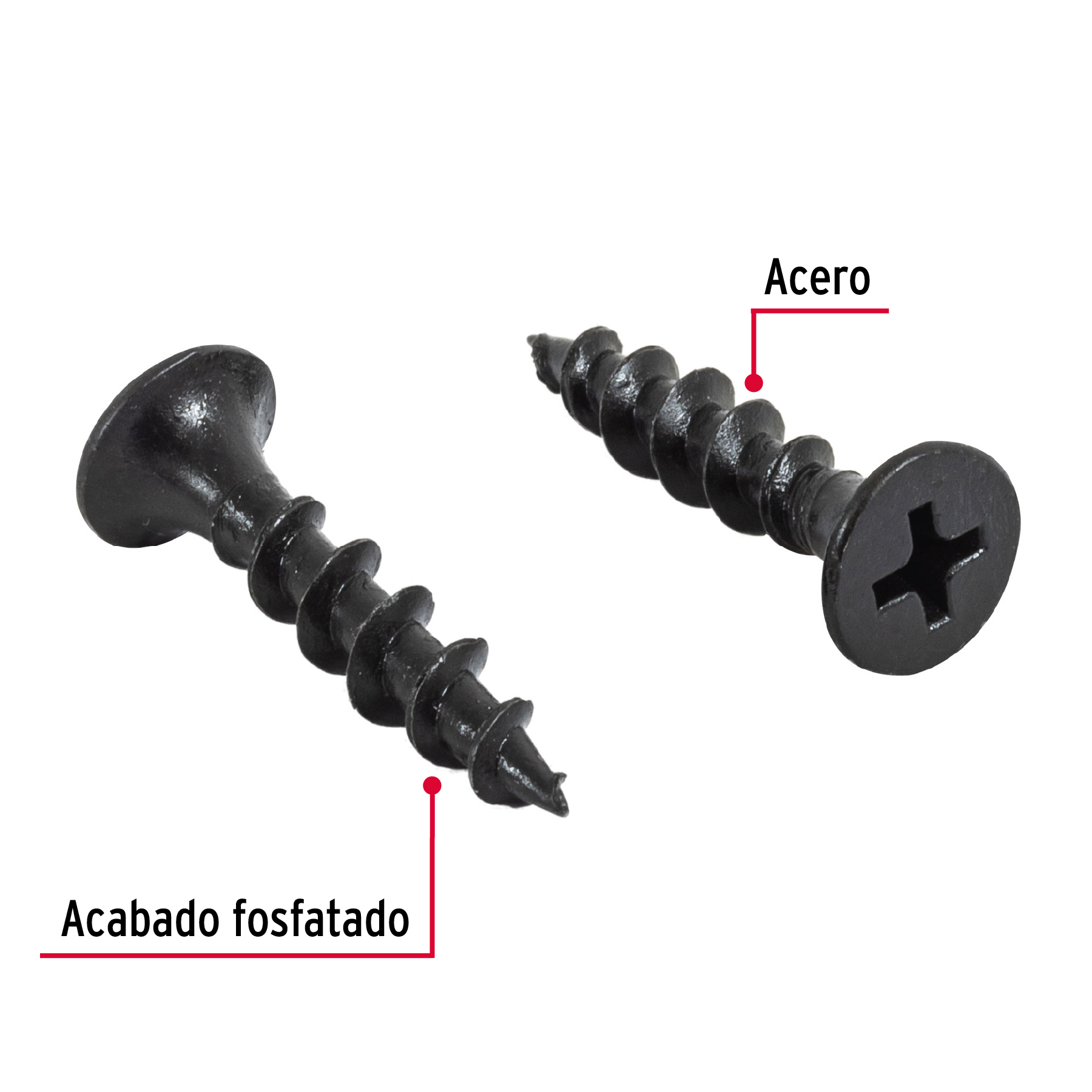 100 pijas #10 x 1'cabeza plana phillips multiusos - Imagen 3