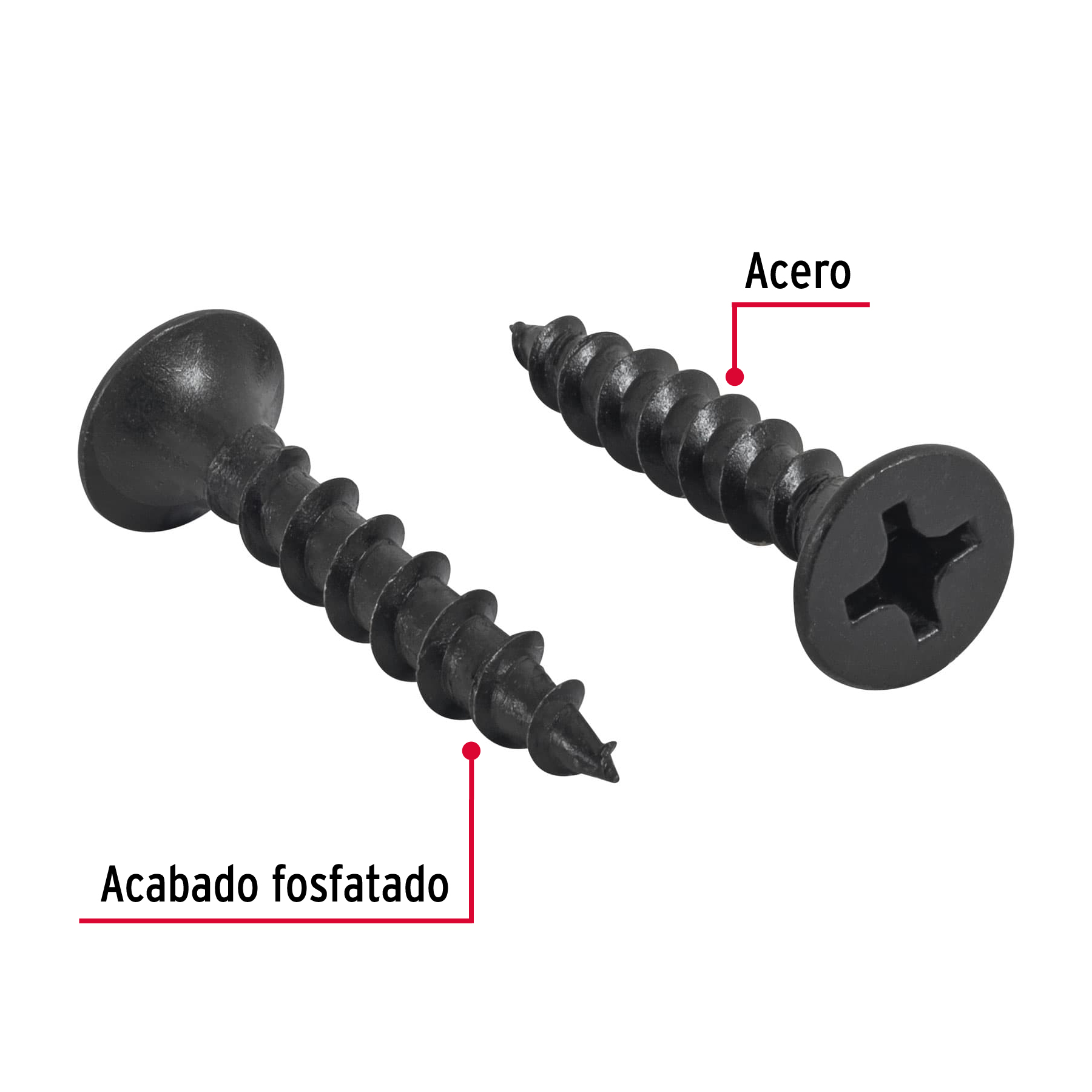 100 pijas #12 x 1-1/4'cabeza plana phillips multiusos - Imagen 3