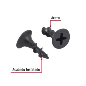 100 pijas #6 x 1/2'cabeza plana phillips multiusos - Imagen 3