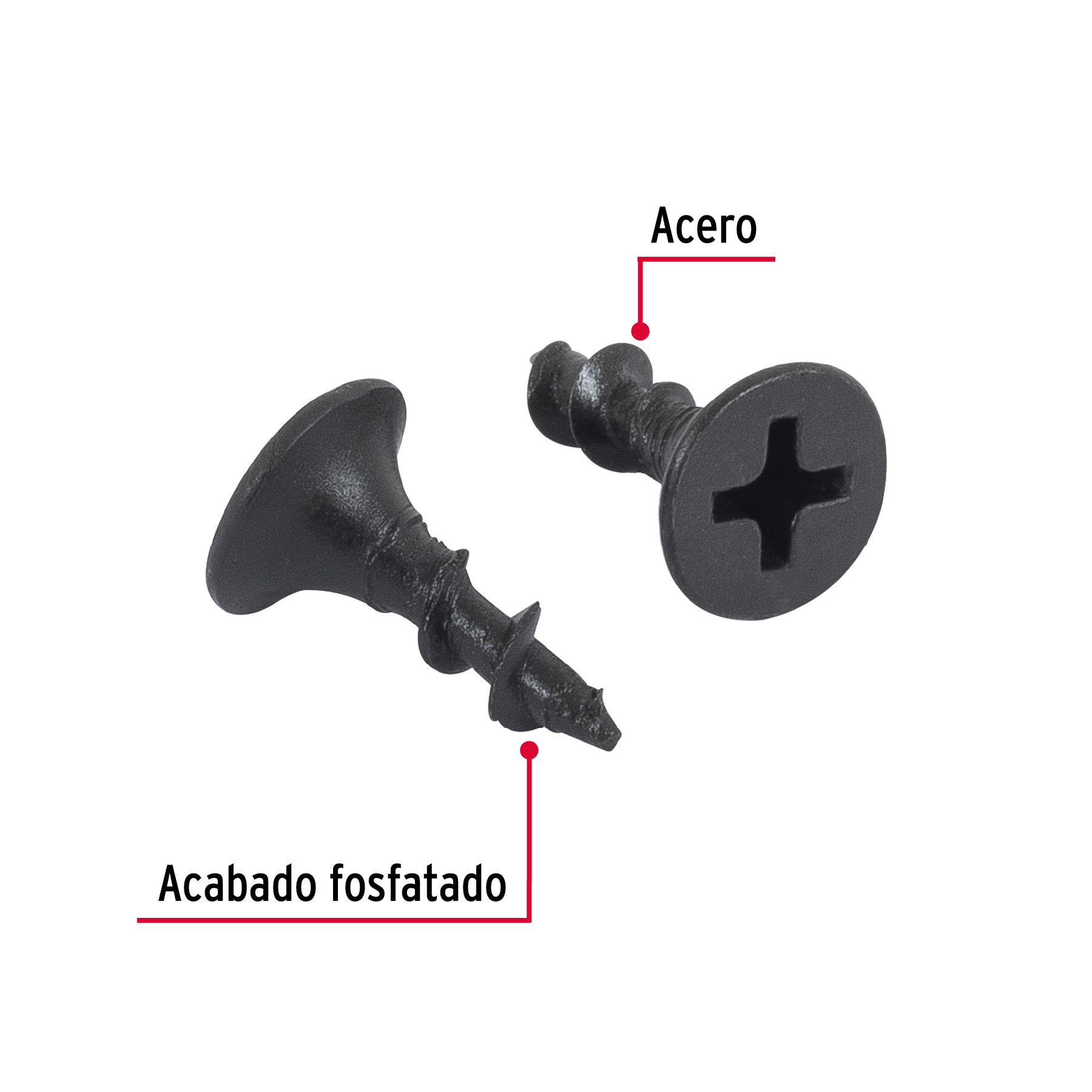 100 pijas #6 x 1/2'cabeza plana phillips multiusos - Imagen 3