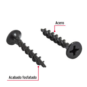 100 pijas #6 x 1'cabeza plana phillips multiusos - Imagen 3
