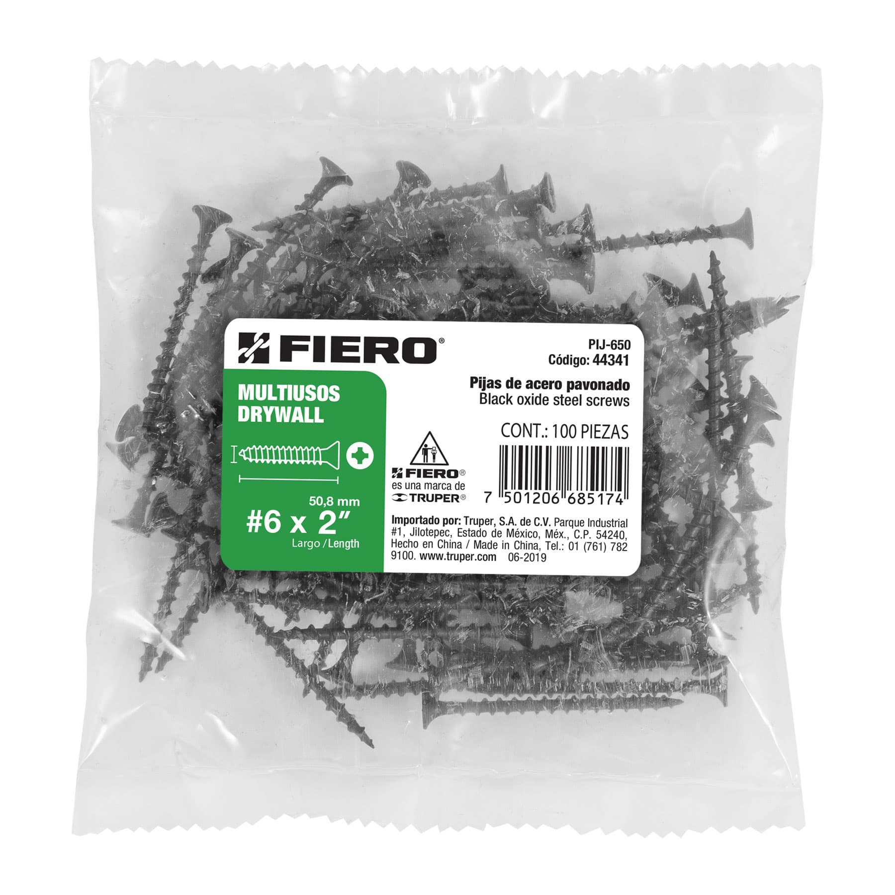 100 pijas #6 x 2'cabeza plana phillips multiusos - Imagen 4