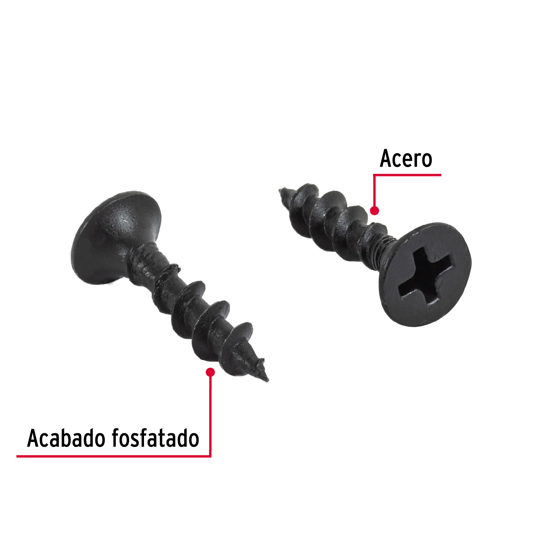 100 pijas #8 x 3/4'cabeza plana phillips multiusos - Imagen 3
