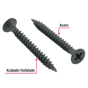 100pijas#8x1-1/2'cabeza plana phillips multiusos cuerda fina - Imagen 3