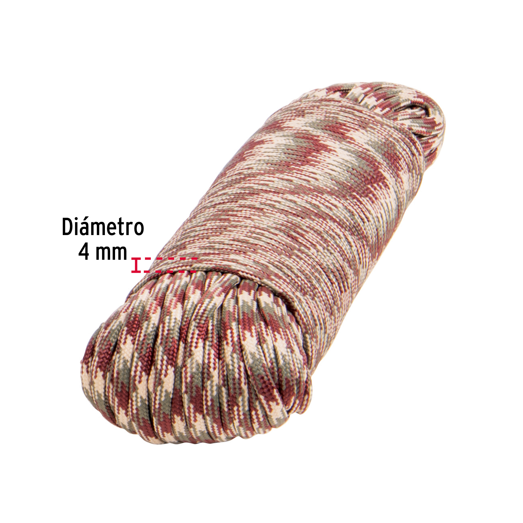 Piola de nylon paracord de 4mm x 30m camo, madeja, FIERO - Imagen 4