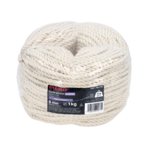 Piola de algodón de 6 mm, rollo, natural, 1 kg, FIERO - Imagen 6