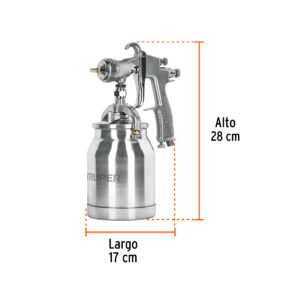 Pistola p/pintar succión HVLP vaso aluminio, 1.4 mm, TRUPER - Imagen 6