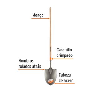 Pala irrigación Classic, cerrada, mango largo 49', TRUPER - Imagen 3