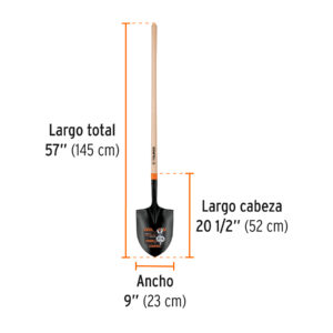 Pala irrigación T-2000, mango largo 45', TRUPER - Imagen 4