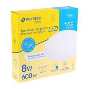Luminario LED plafón decorativo 8W 6500K, liso, BASIC - Imagen 6