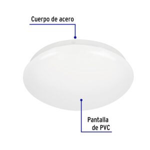 Luminario LED plafón decorativo 8W 6500K, liso, BASIC - Imagen 3