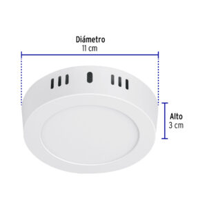 Luminario LED plafón 6W 6500K, redondo, blanco, VOLTECK - Imagen 3