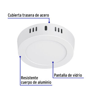 Luminario LED plafón 6W 6500K, redondo, blanco, VOLTECK - Imagen 5