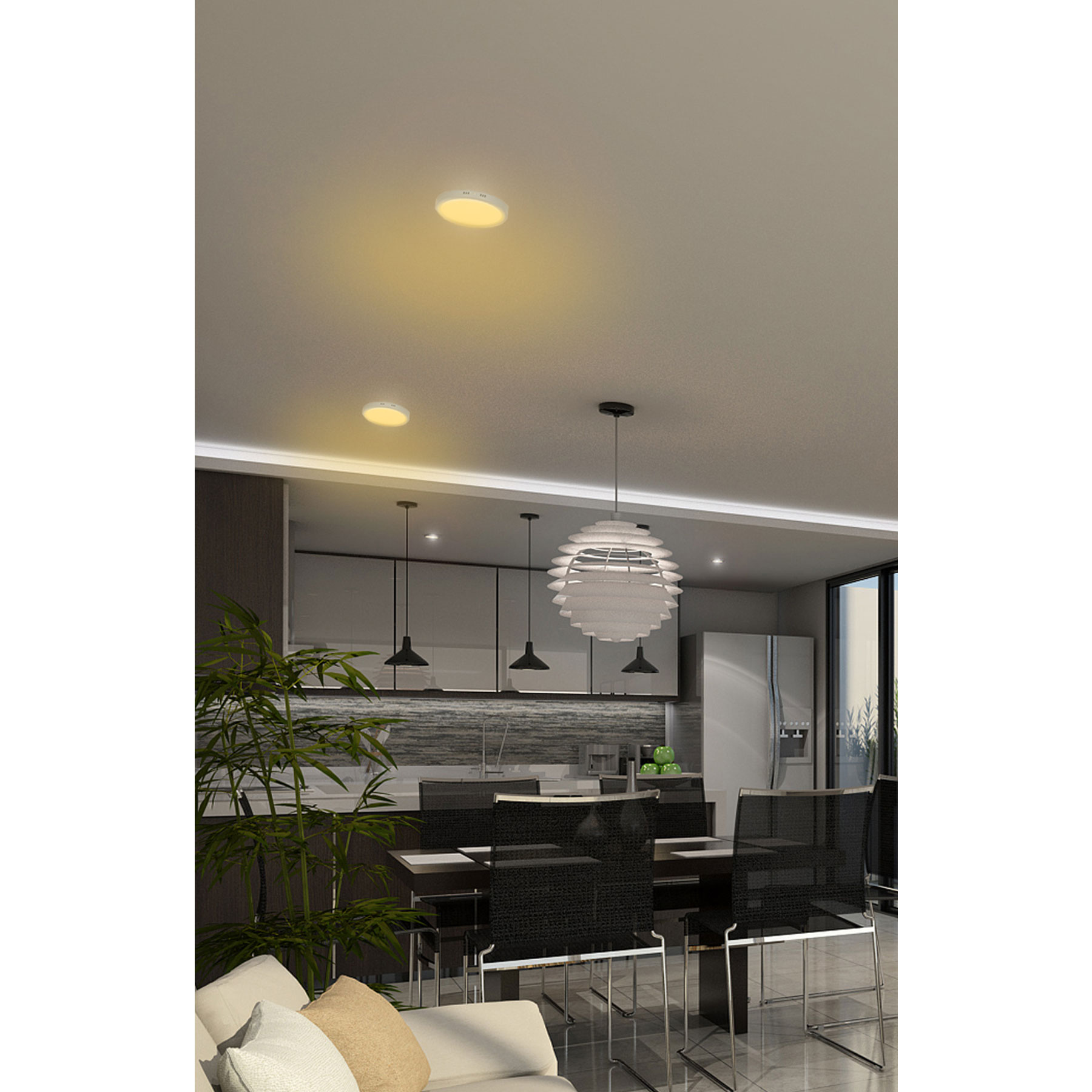 Luminario LED plafón 6W 3000K, redondo, blanco, VOLTECK - Imagen 6