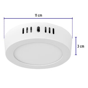 Luminario LED plafón 6W 3000K, redondo, blanco, VOLTECK - Imagen 4