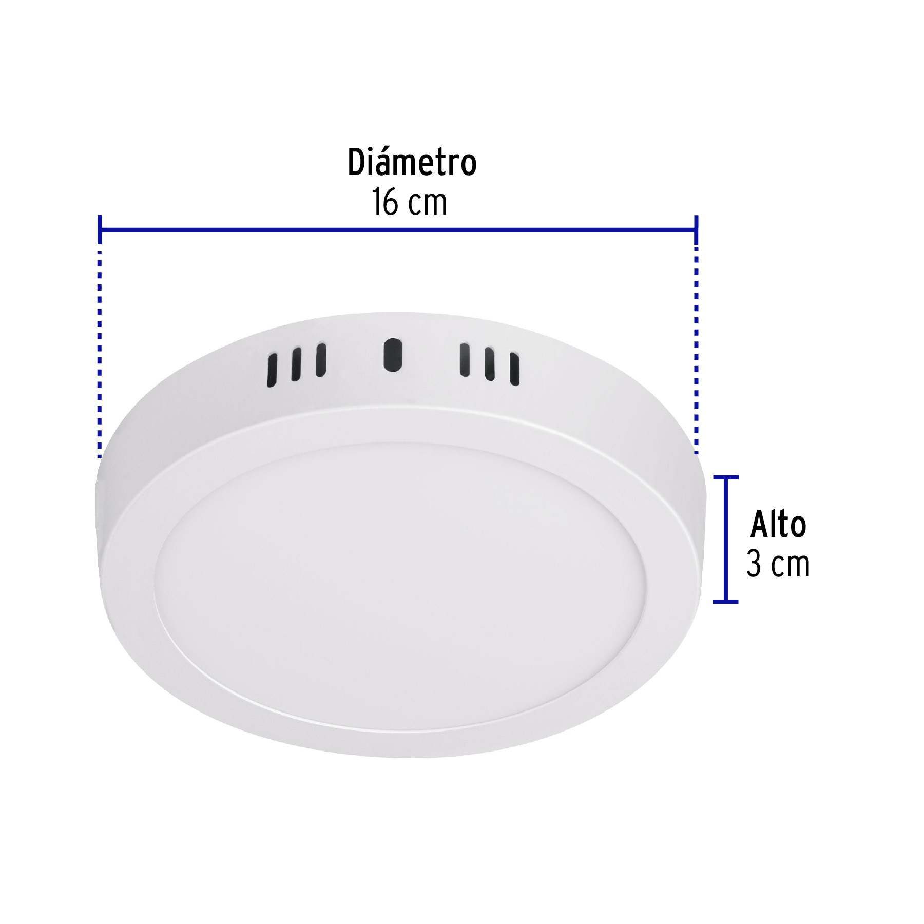 Luminario LED plafón 12W 3000K, redondo, blanco, VOLTECK - Imagen 5