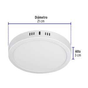 Luminario LED plafón 18W 6500K, redondo, blanco, VOLTECK - Imagen 3