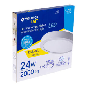 Luminario LED plafón 24W 6500K, redondo, blanco, VOLTECK - Imagen 6