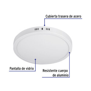 Luminario LED plafón24W 3000K, redondo, blanco, VOLTECK - Imagen 4
