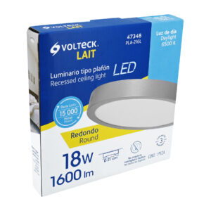 Luminario LED plafón 18W 6500K, redondo, gris, VOLTECK - Imagen 6