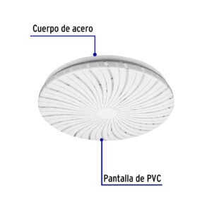 Luminario LED plafón decorativo 15W 6500K, espiral, BASIC - Imagen 5