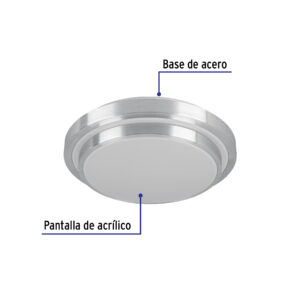 Luminario LED plafón decorativo 22W 6500K, metálico, BASIC - Imagen 4