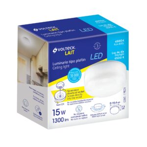 Luminario LED plafón 15W 6500K, con base E26, VOLTECK - Imagen 7