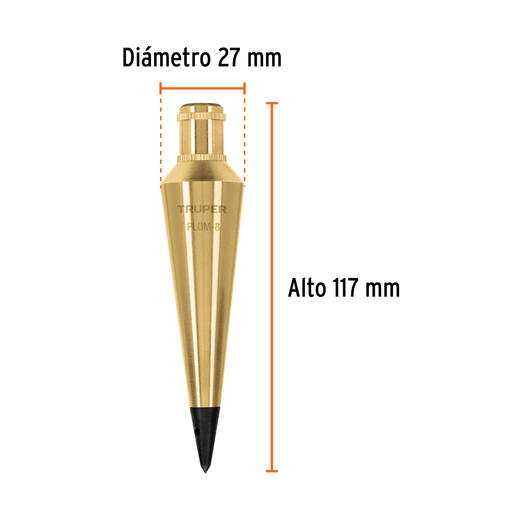 Plomada de latón 8 oz, TRUPER - Imagen 4